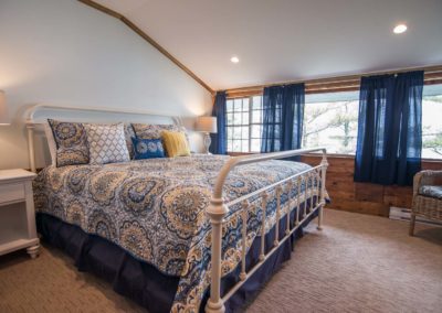 Lodge bedroom with king bed.