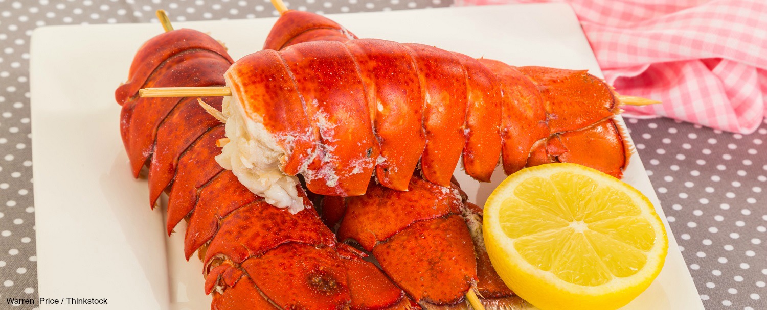 Lobster tails and lemon.
