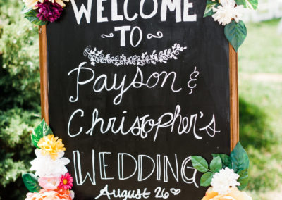 Payson + Christopher wedding ceremony sign