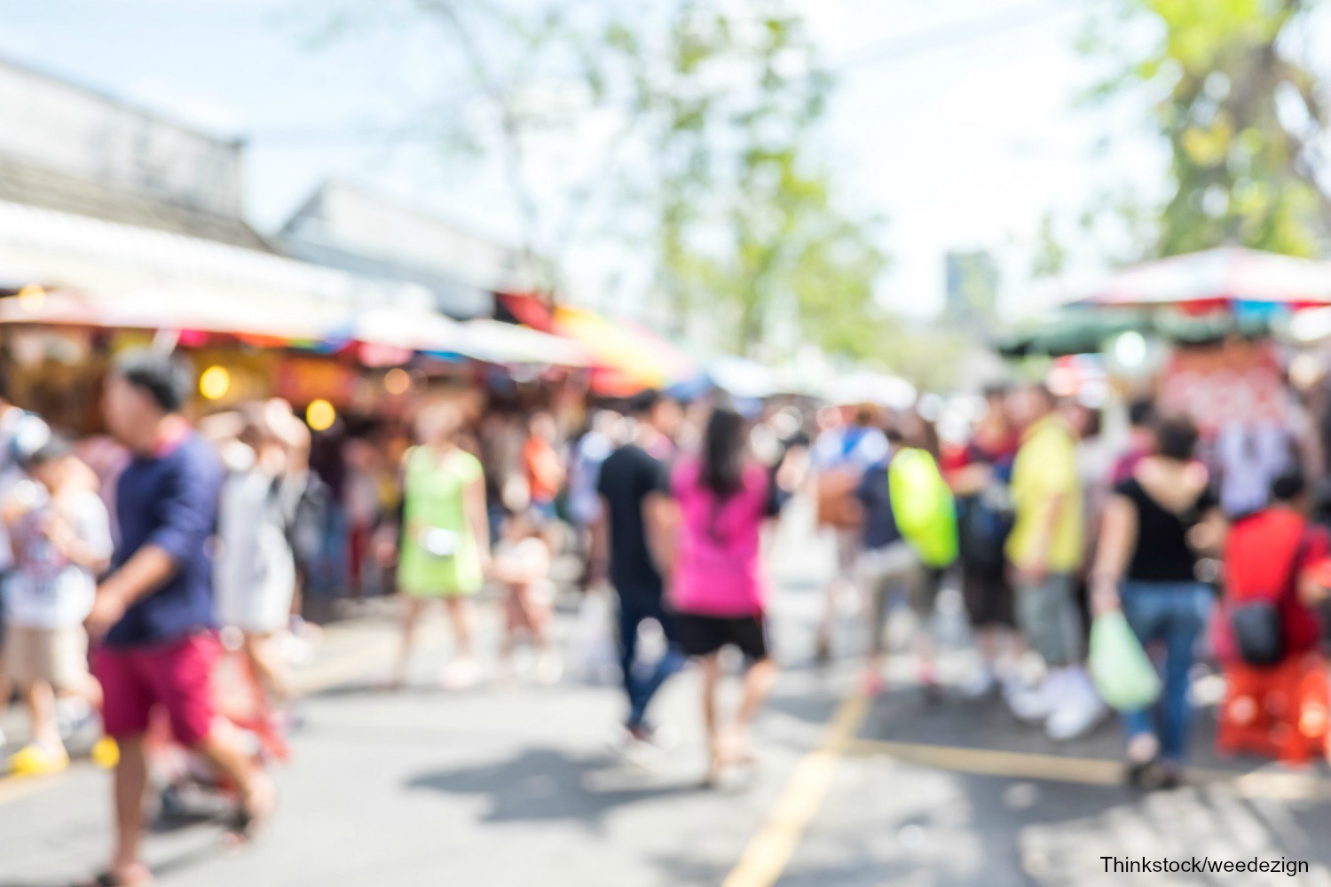 Blurry stock image of a food festival.
