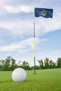 State flag on Maine golf courses