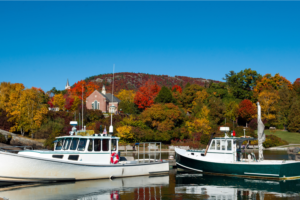 Picture of sailing - a fantastic fall Maine activity.