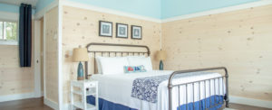 A photo of a Boothbay Harbor resort room near restaurants. 