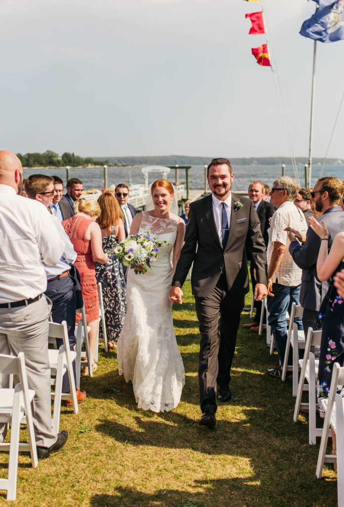 Kylie and Po outdoor wedding recessional